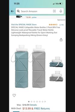 Collapsible Water Bottles 2pk 