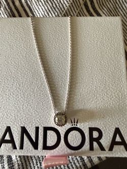 Pandora Round Halo Silver Necklace