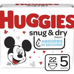 Huggies Snug & Dry Baby  Size 5 Diapers 