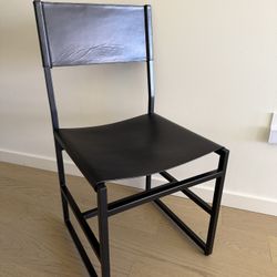 Pottery barn Hardy Leather/Metal Chairs (2)