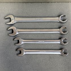 Snap-On 4pc SAE 6pt Open-End Flare Nut Line Combination Wrench Set RXS