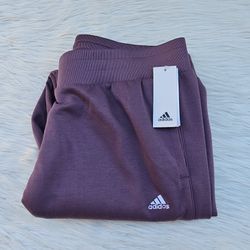 New Adidas Women's Relaxed Fit Taper Fleece Pants Size 2XL