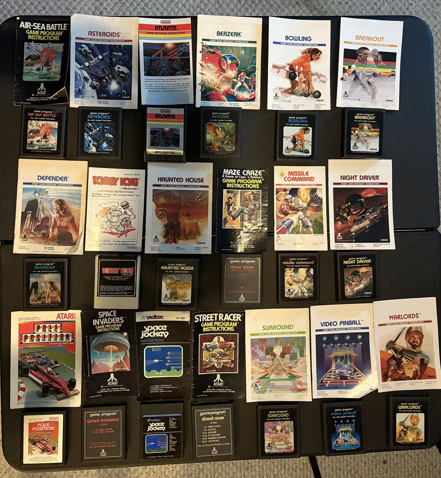 Atari 2600 Cartridges with manuals - Lot of 19 - Untested