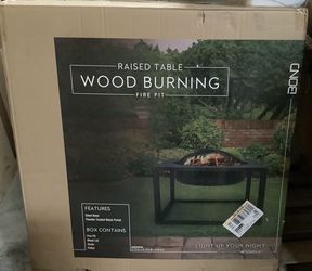 raised table wood burner fire pit