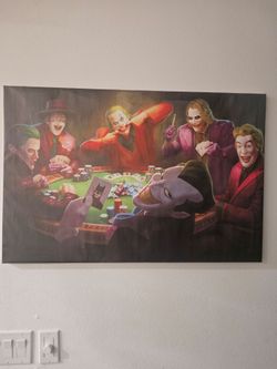All Joker villains playing poker vinyl poster