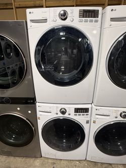 LG white front load washer and gas dryer set