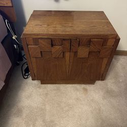 Lane Staccato Mid Century Oak Brutalist Night Stand