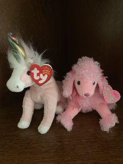 Ty Beanie Babies unicorn and poodle