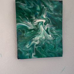 Green Marble Handmade Painting