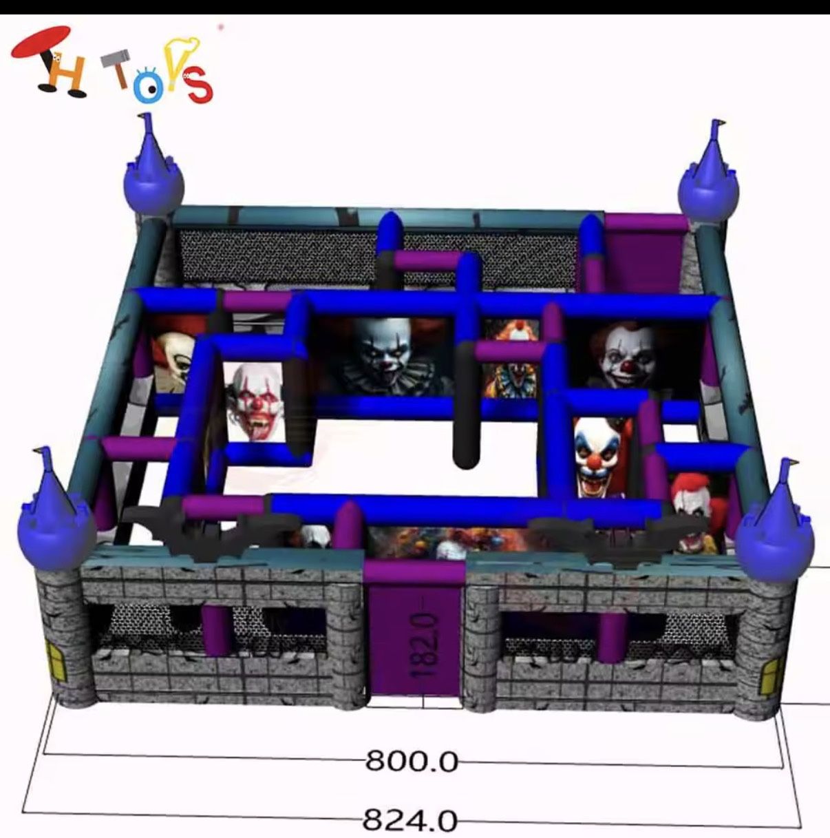 Inflatable maze  Halloween 8x 8 Meters 