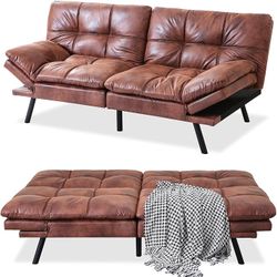 Amazing Faux Leather Futon Sofa