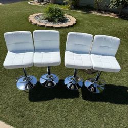 Modern White Bar Stools (4) – Great Deal!