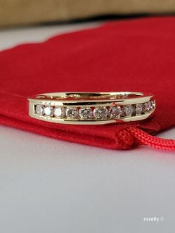 ❤️14k Size 8.5 Beautiful Solid Yellow Gold Genuine Diamond Band Ring!/ Anillo de Banda de Oro con Diamantes Genuinos! 👌🎁Post Tags: Anillo de Oro