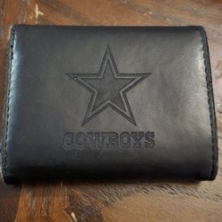 All Leather Dallas Cowboys Tri Fold Wallet