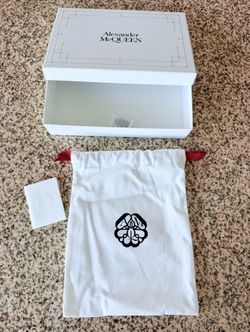Alexander McQueen Large White Box Red Accents Dust Bag Authentic Designer New