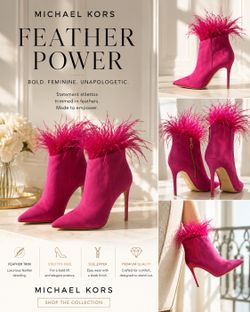 MICHAEL KORS Feather Ankle Boots 8,5