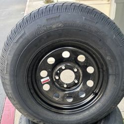 4 Trailer Rims And Tires 205x75-15 5 On 4.5 Or 5 On 5 $420