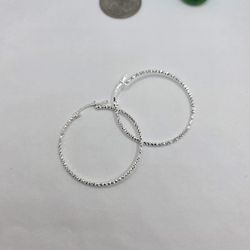 925 Sterling Silver Hoops Earrings 