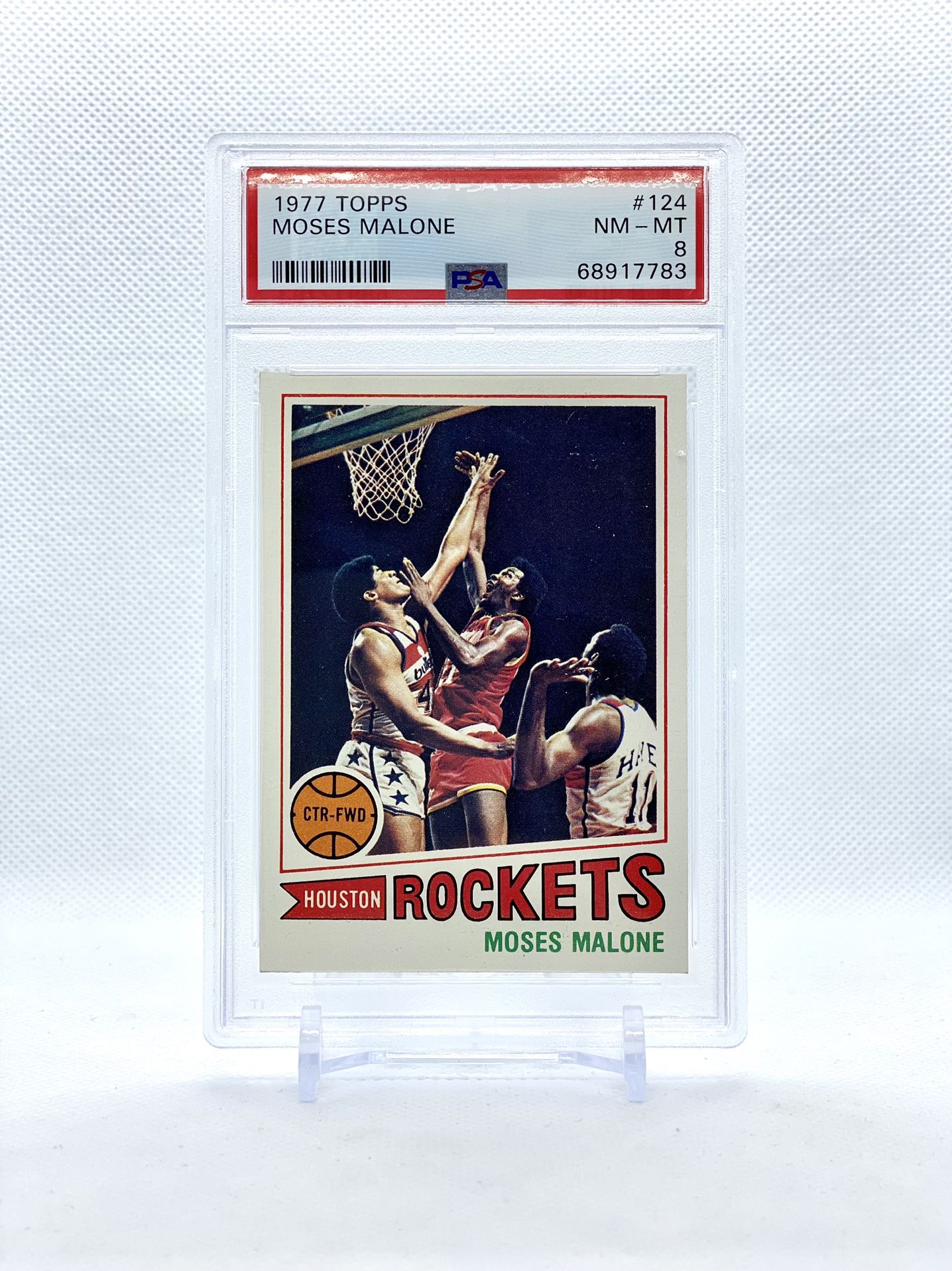 1977 Topps Moses Malone #124 PSA 8 NM-MT Basketball Card/Slab