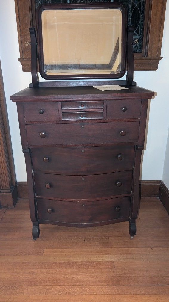 Antique Chest With Mirror