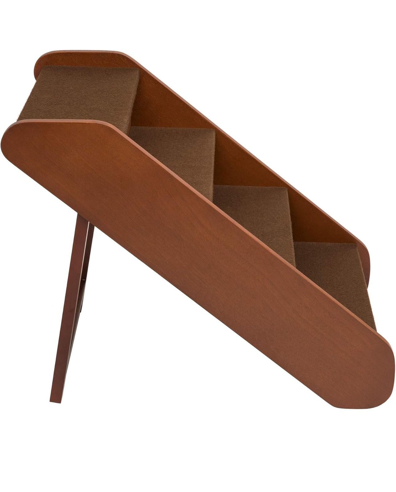 PetSafe CozyUp Folding Wood Pet Steps - Dog and Cat Stairs - Lightweight Durable Wooden Frame Supports up to 200 lb - Side Rails and Non-Slip Feet Pro