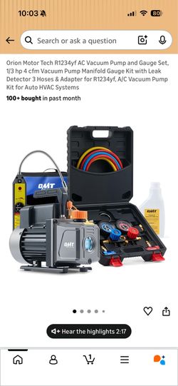 Orion Motor Tech R1234yf AC Vacuum Pump