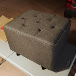 Gray Tufted Gliding Ottoman - New in box