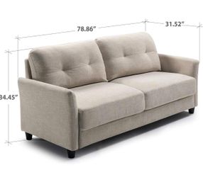 MOVING SALE | Zinus Ricardo Sofa Couch, Tufted Cushions, Easy, Tool-Free Assembly, Beige
