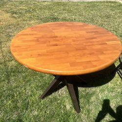 Wood dining table and 4 chairs