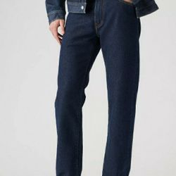 Levi's Men's 505 Regular Fit Dark Wash Stretch Denim Jeans - 36×30
