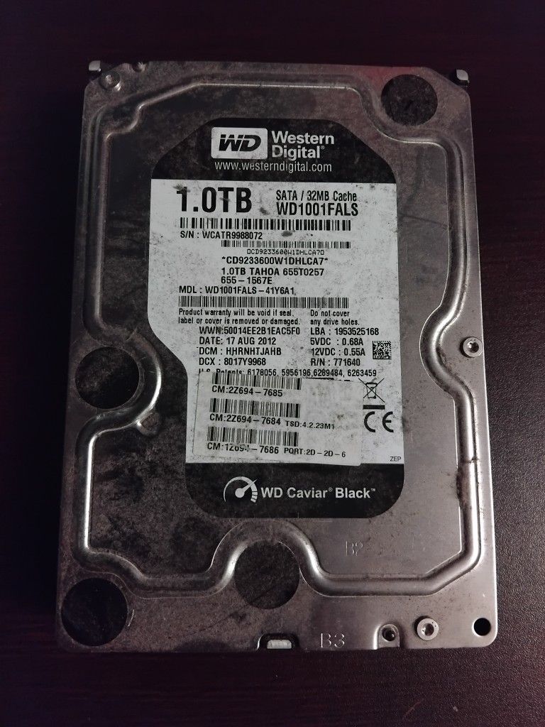 1 TB Hard Drive Used But Working