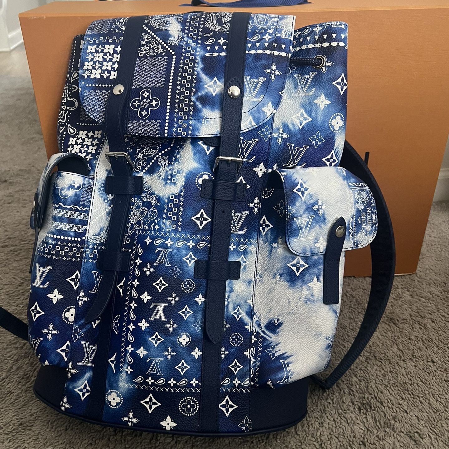 Louis Vuitton Christopher Backpack PM Blue Monogram Leather By Virgil Abloh  for Sale in Atlanta, GA - OfferUp