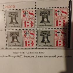 Issued To Replace Stamp # A57 , Because Of New Increased Postal Rates