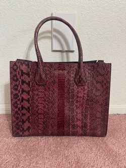New Michael Kors Large Convention Tote Mulberry Snake purse bag studio
