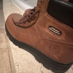 Skechers Relaxed Fit Work Boots Size 10 – Durable Leather – Steel Toe