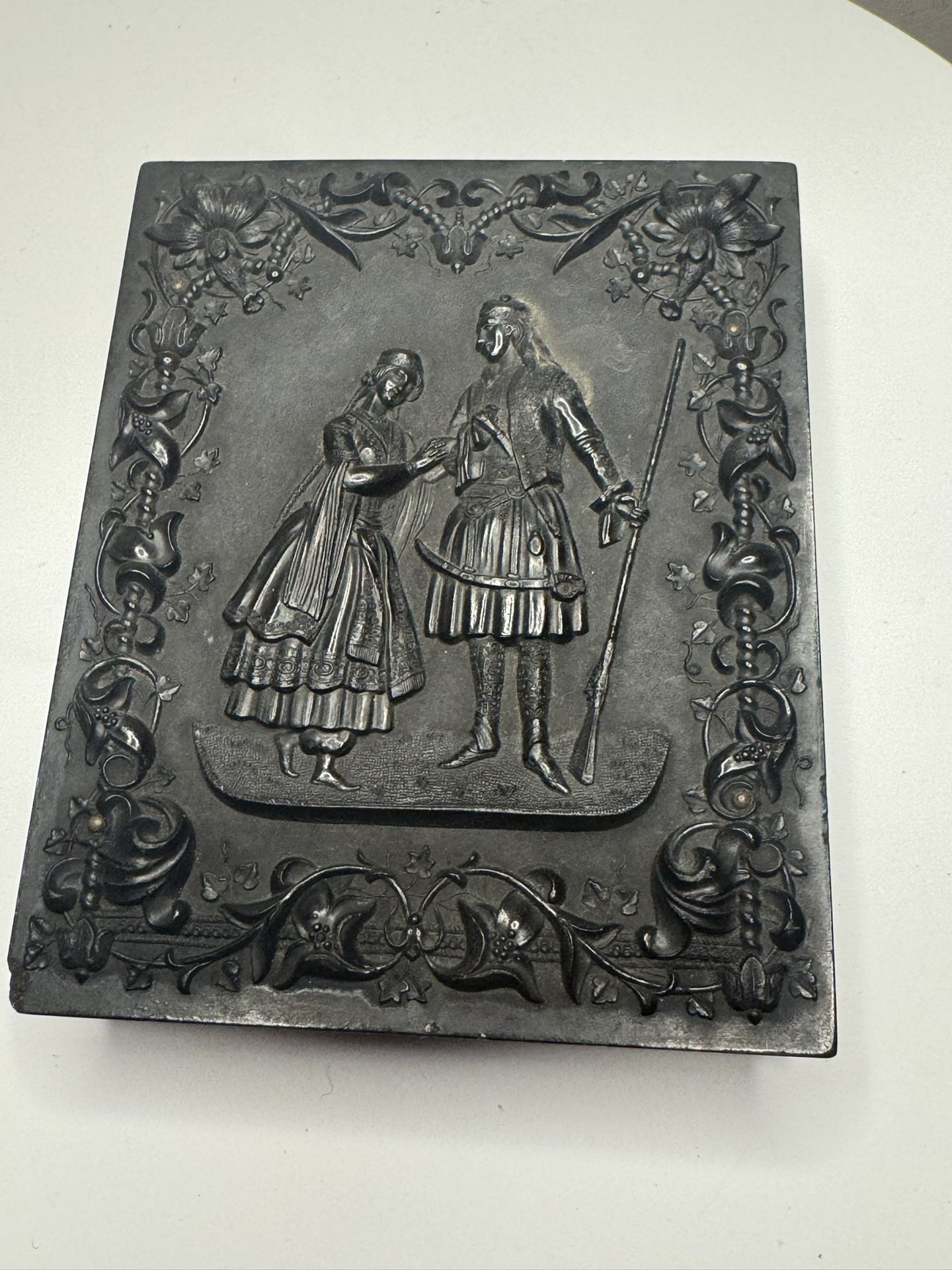 Antique Thermoplastic Union Case 4th Plate, Berg #1-29R, Hafed/Hinda (L888)