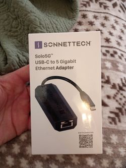 Sonnet Solo5G USB-C to 5 Gigabit Ethernet Adapter - New in Box - OBO