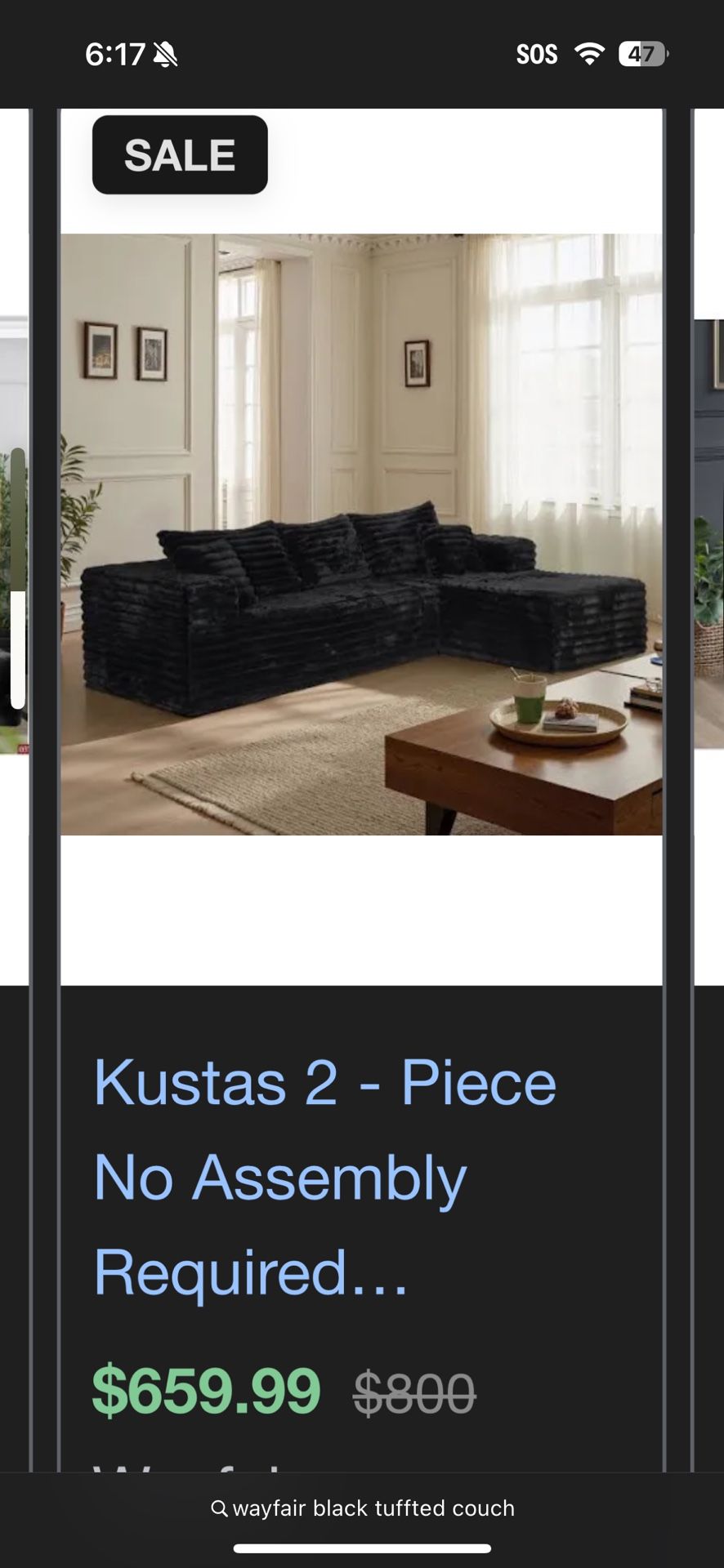 Black Tuffted Couch