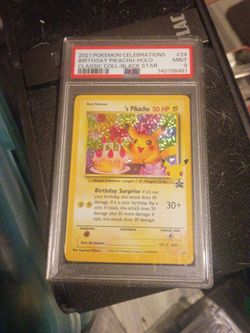 PSA 9 birthday Pikachu