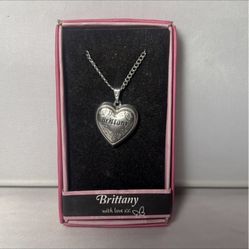 Love Locket Necklace Heart Silver Personalized Pick Name Mulberry Studios NWT