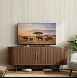 55 Inch TV Stand with Power Outlet, Entertainment Center with Storage And Adjustable Shelves