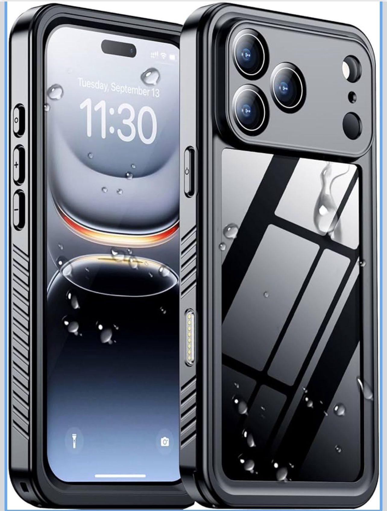 Compatible with Phone 17 Pro Case,Waterproof Built-in Screen & Camera Protector IP68 Underwater Full Body 17FT Military Dropproof Shockproof Phone Cas