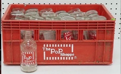 Vintage 24 Pop Shoppe Bottles and Crate