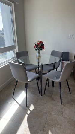 Modern Glass Dining Set for Sale