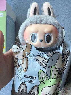 Labubu Macaron Series Sesame Beanie Plush 17cm Opened 