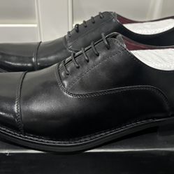 Men's Black Leather Oxford Lace Up Dress Shoes (Men’s Size 10) - $25