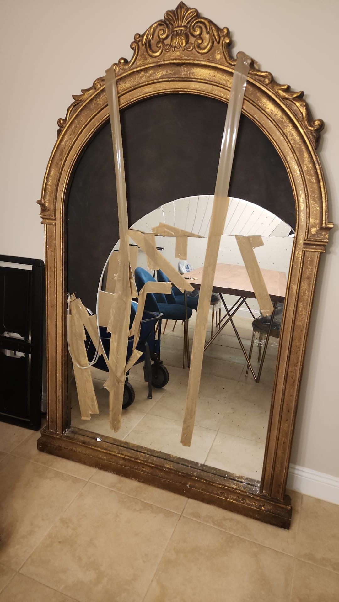 Antique Large French Mirror Frame 75” x 45”