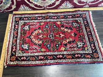 Small Persian Mat Vintage Hand Made Rug