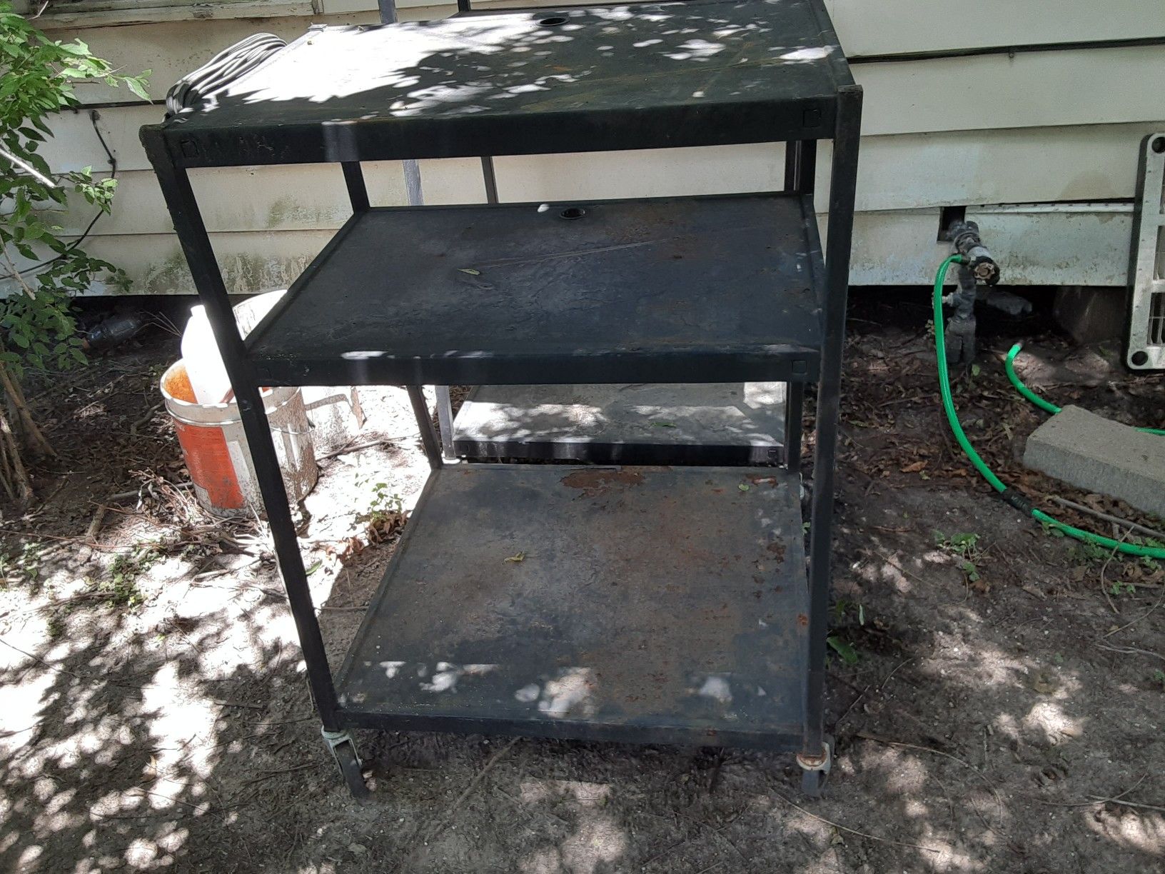 Metal Rolling Cart with Electrical Strip