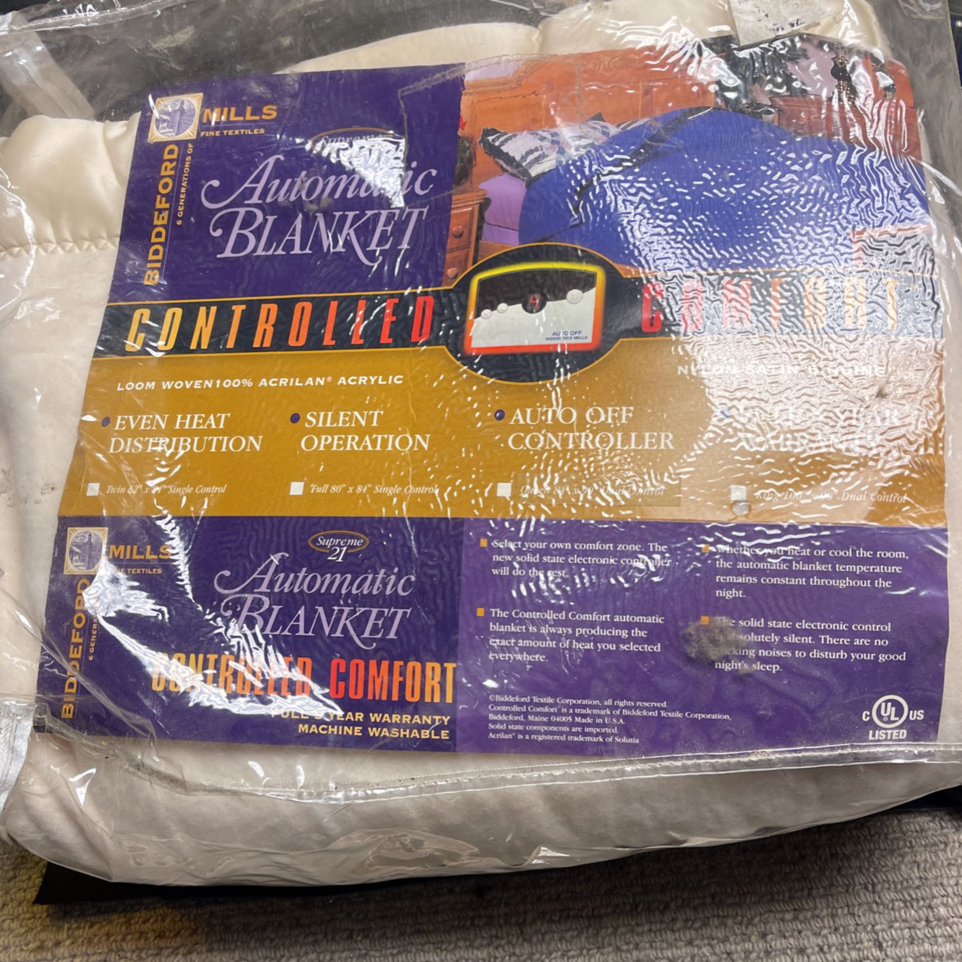 King Size Electric Blanket  New Never Used 